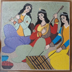 Traditional Musician ladies in mosaic
