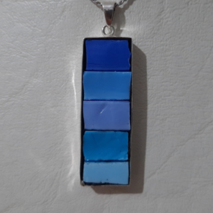 smalti mosaic on a silver pendant